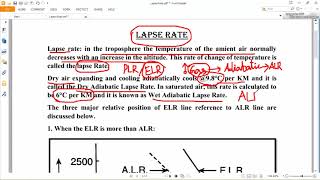 Lapse Rate : Environmental Pollution and Control (CE 801A)