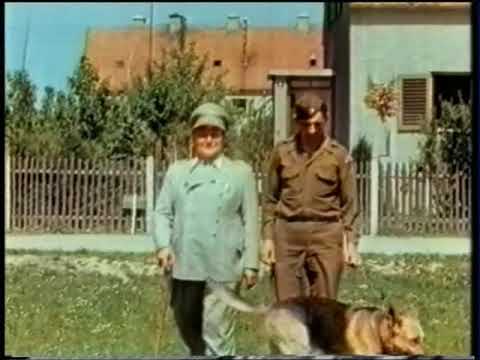 Hermann Göring not long before his death, 1946. Walk with American and dog. Rare archieve shooting.