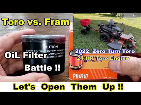 Toro Oil Filter 136-7848 vs. Fram PH4967 Oil Filter Cut Open Comparison