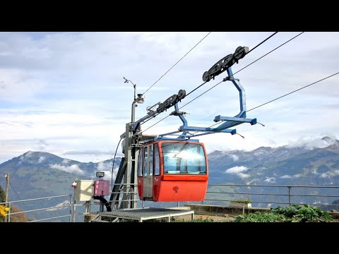 Unterholzwang - Oberholzwang Bergfahrt private Luftseilbahn oberhalb Dallenwil Schweiz