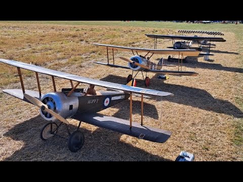 DAWN PATROL - 1/3 SCALE RC WW1 SCOUT / FIGHTERS DISPLAY AT THE STOW MARIES WW1  AERODROME - 2024