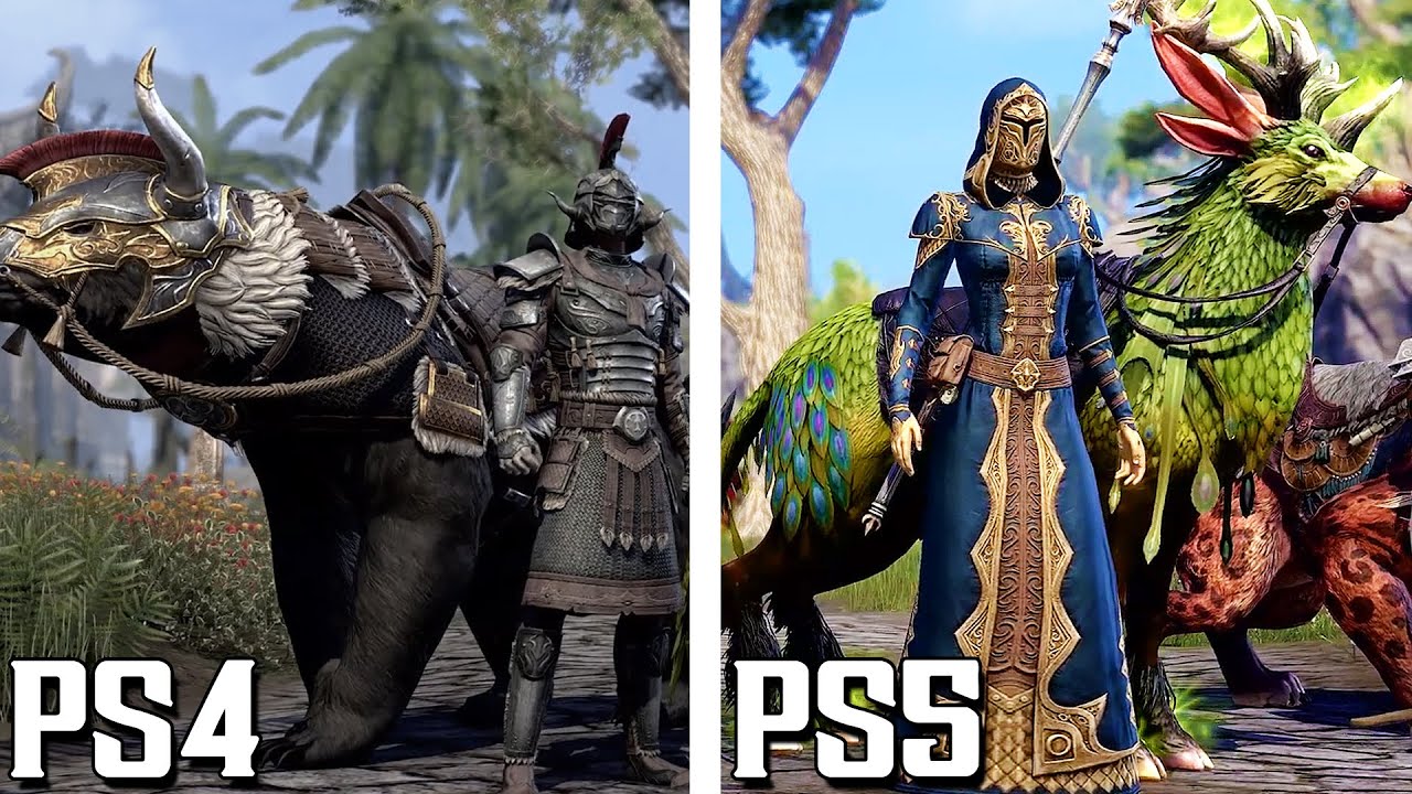 The Elder Scrolls Online - PS5 vs PS4 Performance Side-By-Side Comparison!