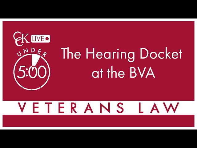 Hearing Docket at Board of Veterans' Appeals: Notice of Disagreement
