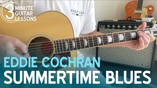 Learn Summertime Blues in 3 Minutes! Beginner Guitar Lesson (Eddie Cochran)