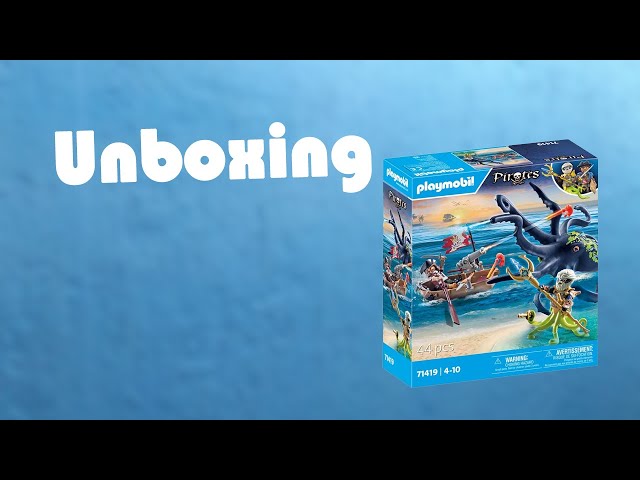 Vídeo relacionado con PLAYMOBIL Pirates 71419 Batalla con Pulpo Gigante, Piratas contra Deepers, un Calamar Grande con una función Real de rociado de Agua y Accesorios completos, Juguetes para niños a Partir de 4 años