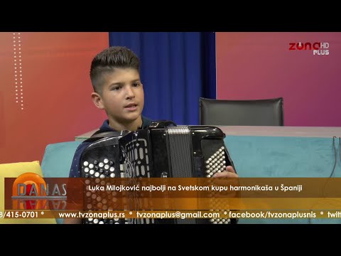Luka Milojković najbolji na Svetskom kupu harmonikaša u Španiji - DANAS 27.09.2021.
