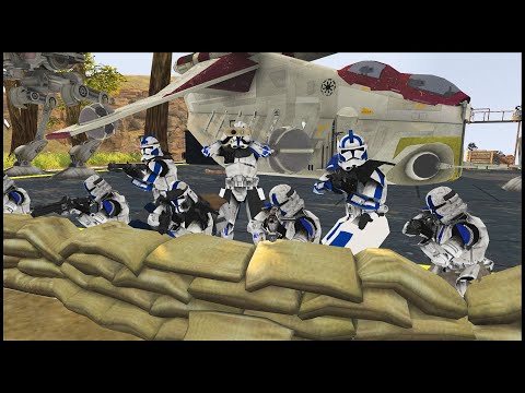 Clones Protect LAAT Gunship at all Costs! - Men of War: Star Wars Mod Battle Simulator