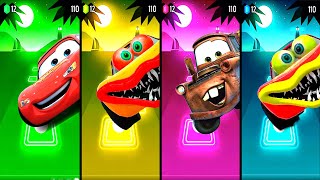 Lightning Mcqueen🆚Mcqueen Mutant Eater🆚Tow Mater🆚Mcqueen Spider Eater in Tiles Hop EDM Rush🎶