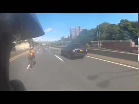 Shocking moment car ploughs through crowd of bikers
