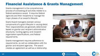 Summary of Grants Management External Training Session 1 General Grants Management Requirements