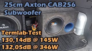 Axton CAB 256 25cm Subwoofer Auto Test Termlab DB Messung an Ground Zero GZCA 5.0SPL-M1 10" Speaker
