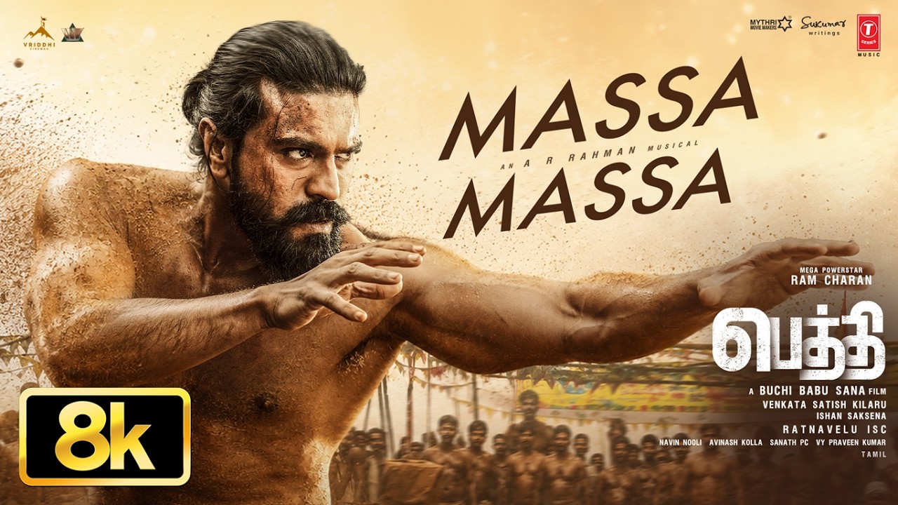 8K: Massa Massa Video | Peddi | Ram Charan | Buchi Babu | Janhvi | AR Rahman | Adithya Rk