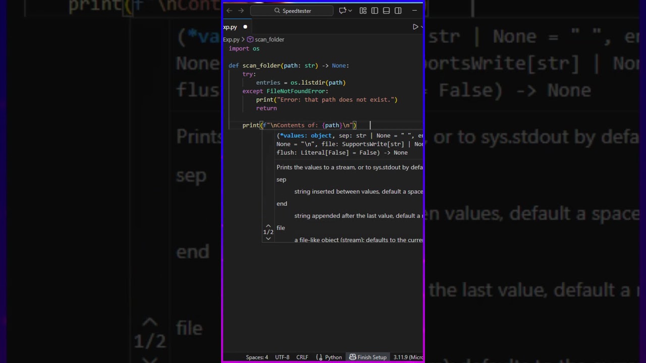 Build a Python File Explorer in 20 Lines! (Windows Safe) #python #devops #indiedev
