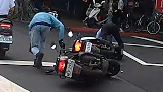 【車禍影片】機車追撞事故（2025.07.17 台北市大安區基隆路二段與和平東路圓環口
