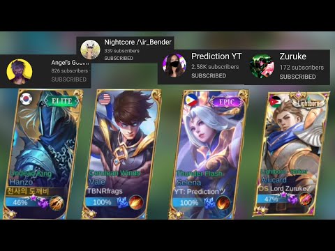 Top Global Hanzo + 3 Youtuber / Enemy Complete Destroyed / Hanzo Offlane Best Build Emblem 2022 MLBB