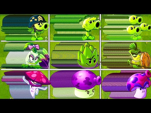 PvZ 2 Best 16 Team Plants Peas X Spear X Shroom X Eat- Which Team Plant Will Win ?