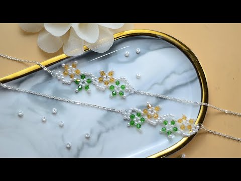 Beebeecraft DIY multi-layer flower necklace with glass beads
