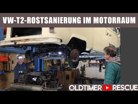 VW T2 Restauration: Motor & Getriebe raus! Rostsanierung im Motorraum