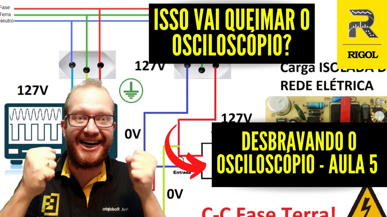 Isso Vai QUEIMAR O OSCILOSCÓPIO? Como Medir a Tensão da REDE 127V e 220V? Eletronica Facil e RIGOL