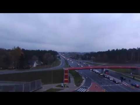 Trasa Warszawa-Kraków. Skrzyżowanie na DK7. Sękocin Stary 2016. Przelot dronem