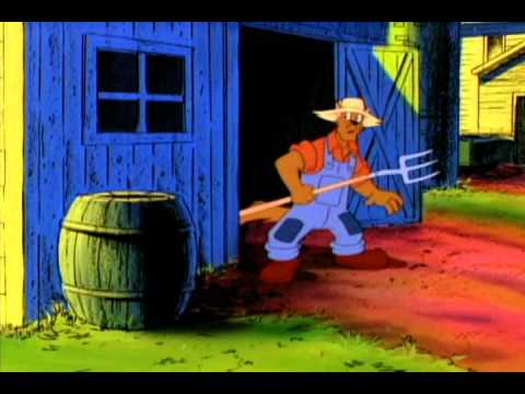 Bacteria Monster Eats a Cow and Farmer