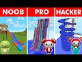 Minecraft NOOB Vs PRO Vs HACKER WATER PARK BUILD CHALLENGE