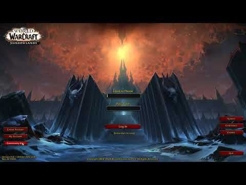 Shadowlands PTR Login Screen