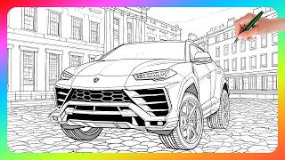Coloring Lamborghini Urus | Detailed Coloring Process
