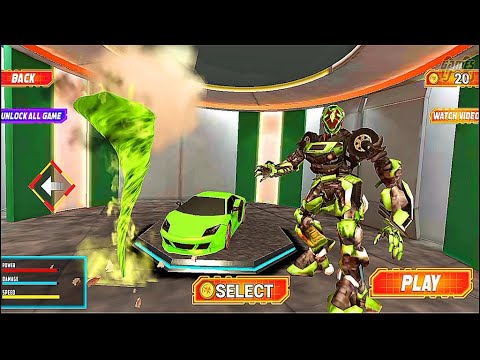 Grand Flying Robot Tornado Car Transform: Robot Transformation Game - Android Gameplay