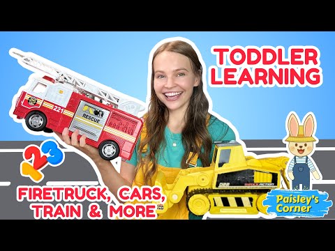 Learn Vehicles for Toddlers | Firetruck, Cars, Train & Wheels on The Bus | Videos for Kids