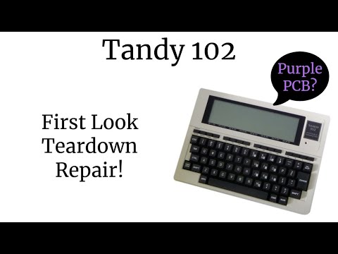 Tandy 102 - First Look, Teardown, and Repair - With a strange purple PCB inside
