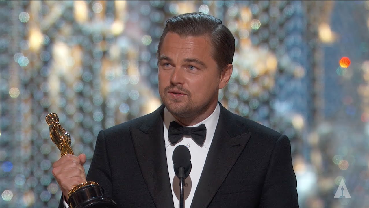 Leonardo DiCaprio winning Best Actor | 88th Oscars (2016) - YouTube