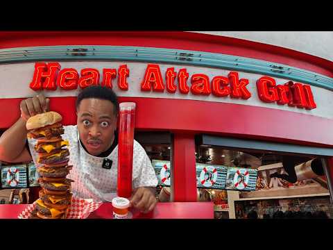 Trying the UNHEALTHIEST RESTAURANT in America |20,000 Cal Octuple Bypass Burger| Heart Attack Grill