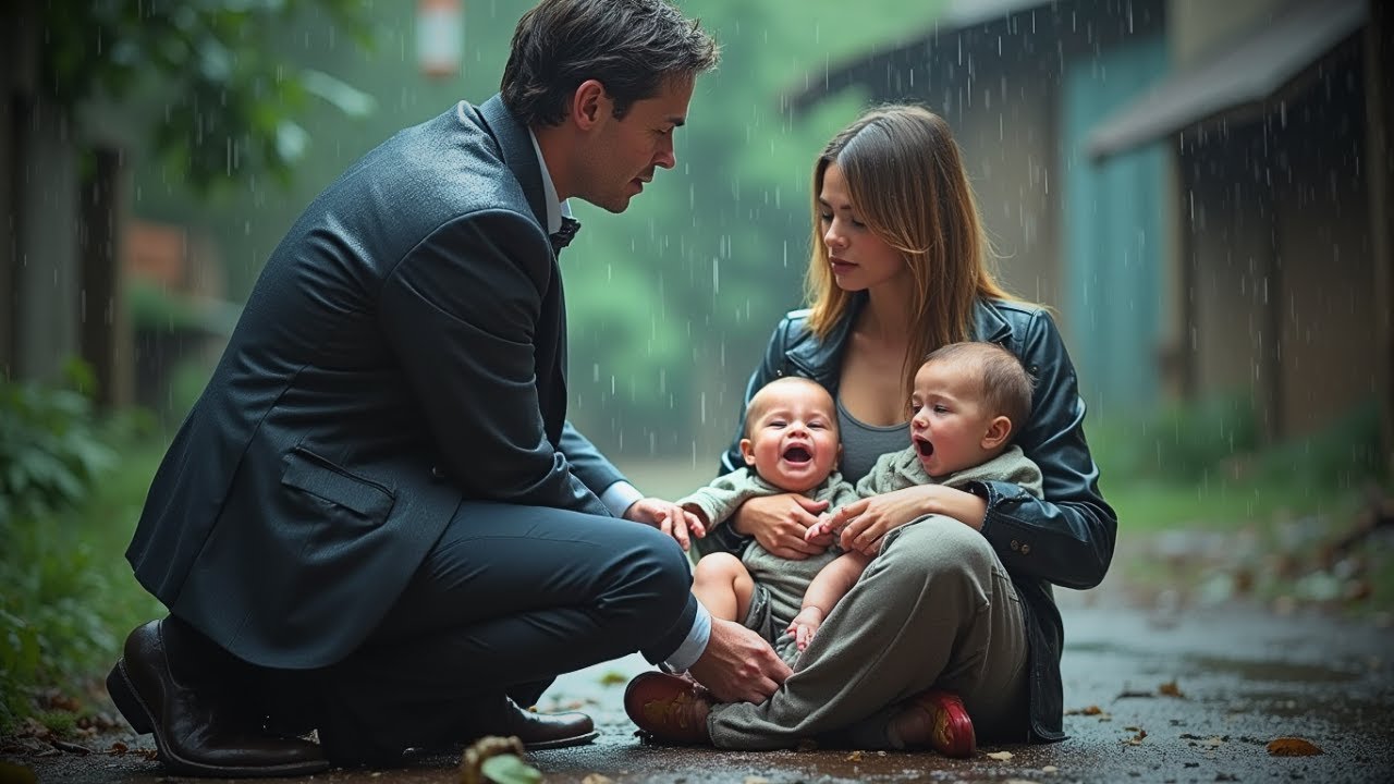 UN MILIONAR GĂSEȘTE O MAMA DISPERATĂ ÎN PLOAIE CU DOI BEBE... CÂND O AJUTA, EL DEscoperă ASTA.