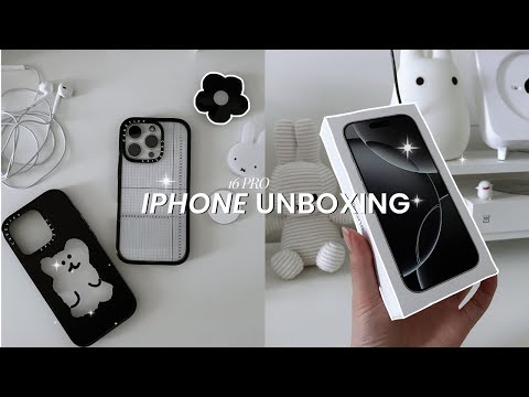 iphone 16 pro white titanium unboxing 🦢 ‧₊˚🤍 (because I don't like how the iphone 17 looks)