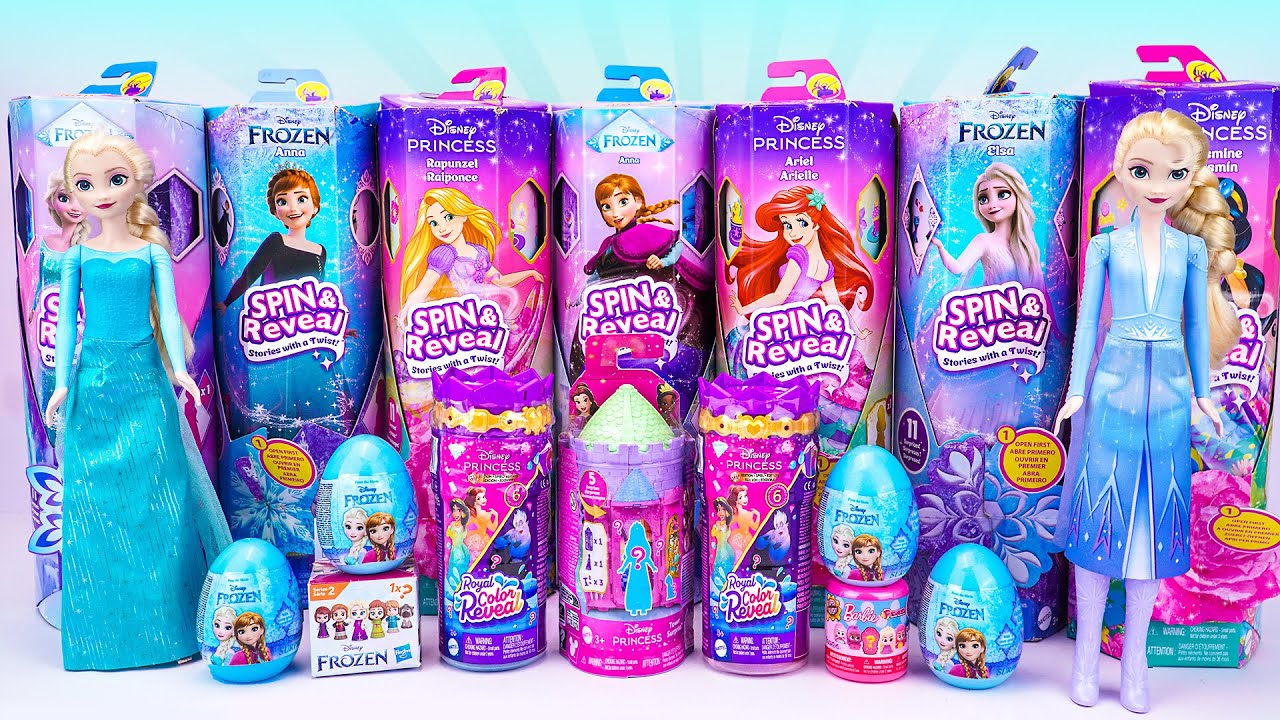 Unboxing Disney Frozen Toys Collection ASMR | Disney Princess Spin & Reveal Surprise Elsa Doll Toys