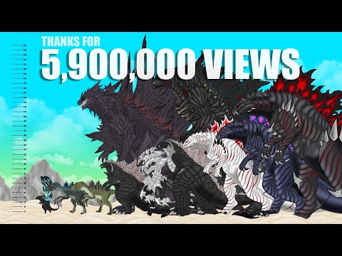 MONSTERS  PANDY SIZE COMPARISON 10 : Voidzilla, Monster X, Thorny Godzilla, Shindary Godzilla Earth