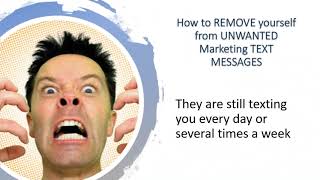 How to END UNWANTED MARKETING TEXT MESSAGES