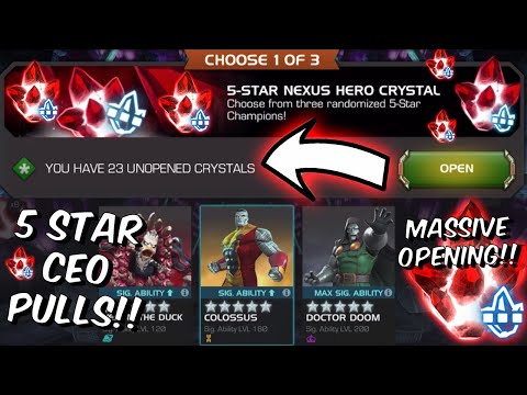 23x 5 Star Nexus Crystal Opening - 5 STAR CEO PULLS?!? FINALLY GOT HIM - Marvel Contest of Champions