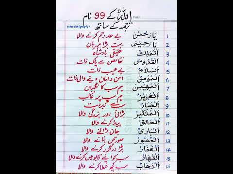 Names of Allah with translation | Asma ul Hussna اسماء الحسنٰی  | Ya Rahman Ya Raheem |  99 Names