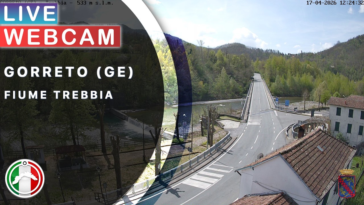 Live webcam view of Trebbia River at Gorreto
