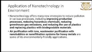 Role of Nanotechnology in Environment Management