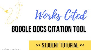 How to use Works Cited MLA Format Tool in Google Docs