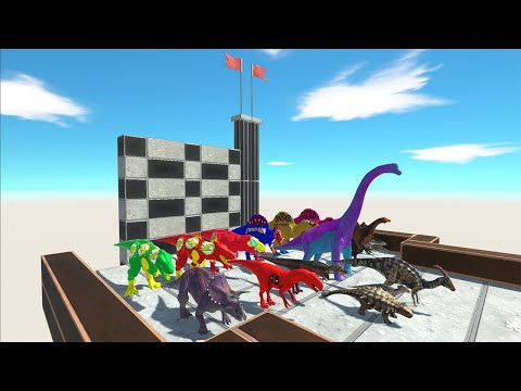 SPEED RACE ALL DINOSAURS FREE FALL - TO GET A TOP 1 - Animal Revolt Battle Simulator