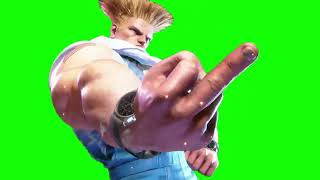 Street Fighter 6 Guile middle finger green screen