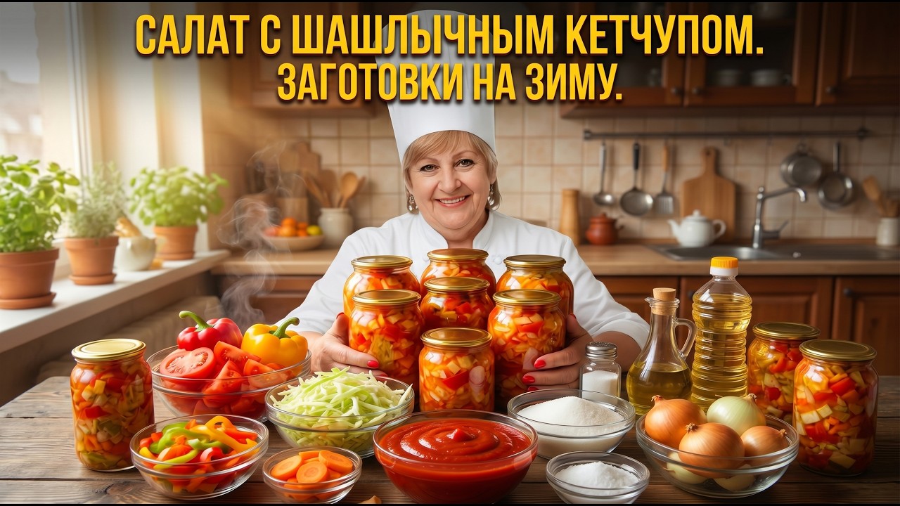 Консервация. Салат с шашлычным кетчупом