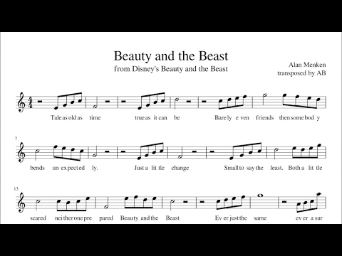 "Beauty and the Beast"  - Sheet Music PDF| Alto Sax Cover | Lyrics