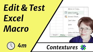 Edit an Excel Macro and Test the Excel Macro