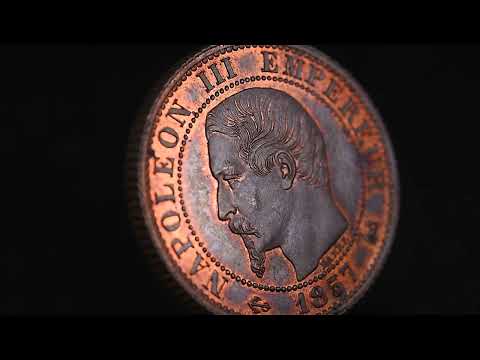 Moneda, Francia, Napoleon III, 5 Centimes, 1857, Rouen, Piéfort, FDC, Bronce