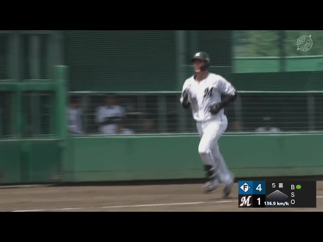 【ファーム】完璧な当たり!! マリーンズ・柿沼友哉 レフトスタンドへ第1号ソロホームラン!! 2024年7月9日 千葉ロッテマリーンズ 対 北海道日本ハムファイターズ